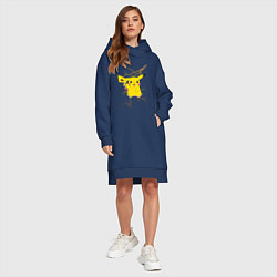 Женское худи-платье Pikachu, цвет: тёмно-синий — фото 2