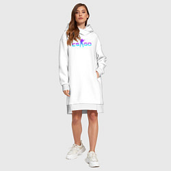 Женское худи-платье CS GO NEON, цвет: белый — фото 2