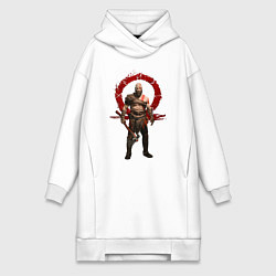 Женское худи-платье GOD OF WAR, цвет: белый