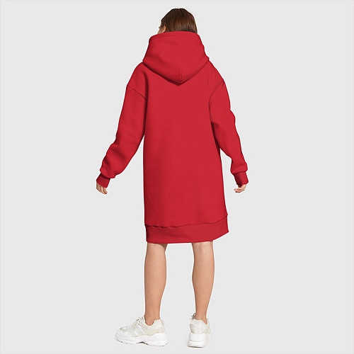 Женская толстовка-платье Авокадо в кармане / Красный – фото 5