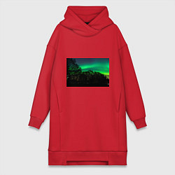 Женская толстовка-платье Северное сияние