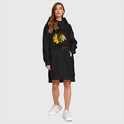 Женское худи-платье CHICAGO BLACKHAWKS NHL, цвет: черный — фото 2