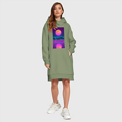Женское худи-платье Vaporwave EASTHETIC 99, цвет: авокадо — фото 2