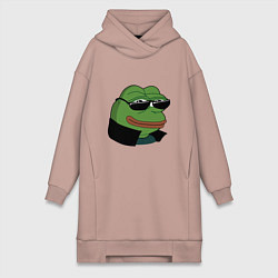 Женское худи-платье Pepe в очках EZ, цвет: пыльно-розовый