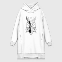 Женская толстовка-платье Polygonal deer