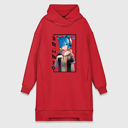 Женское худи-платье Рэм Re: Жизнь с нуля в альтернативном мире, цвет: красный