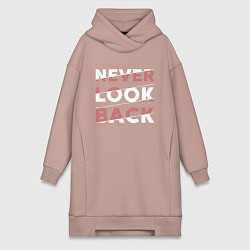 Женское худи-платье Never look back, цвет: пыльно-розовый