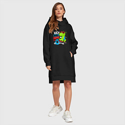 Женское худи-платье Dino hipster, цвет: черный — фото 2