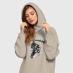 Женское худи-платье Мотокросс, цвет: миндальный — фото 2