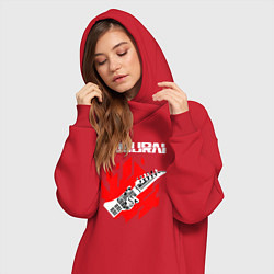 Женское худи-платье CYBERPUNK 2077 SAMURAI, цвет: красный — фото 2
