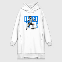 Женское худи-платье 10 Diego Maradona, цвет: белый