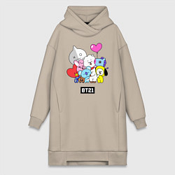 Женская толстовка-платье BT21