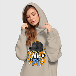 Женское худи-платье PUBG, цвет: миндальный — фото 2