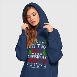 Женское худи-платье My ugly christmas sweater, цвет: тёмно-синий — фото 2