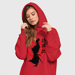 Женское худи-платье Ghost of Tsushima, цвет: красный — фото 2