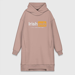 Женское худи-платье Irish Pub, цвет: пыльно-розовый