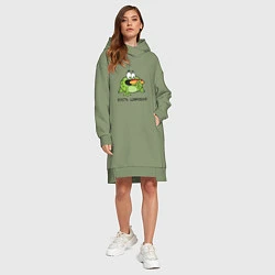 Женское худи-платье Лягушка - Кость широкая, цвет: авокадо — фото 2