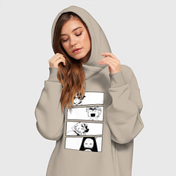 Женское худи-платье Клинок рассекающий демонов, цвет: миндальный — фото 2