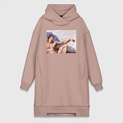 Женское худи-платье Искусство, цвет: пыльно-розовый