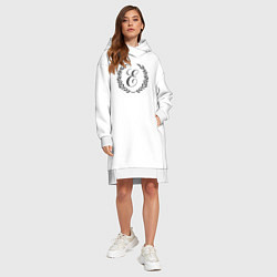 Женское худи-платье Монограмма с буквой Е, цвет: белый — фото 2