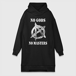 Женская толстовка-платье NO GODS NO MASTERS