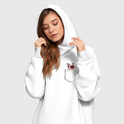 Женское худи-платье ПОП карманный КОТ, цвет: белый — фото 2