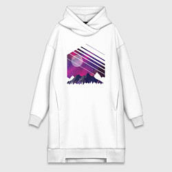 Женское худи-платье Mountain Galaxy, цвет: белый