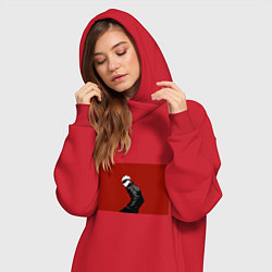 Женское худи-платье Годжо Магическая Битва арт02, цвет: красный — фото 2