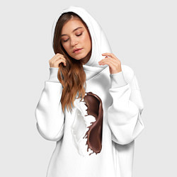 Женское худи-платье Шоколад, цвет: белый — фото 2