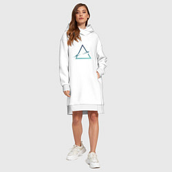 Женское худи-платье Абстрактный жидкий треугольник, цвет: белый — фото 2