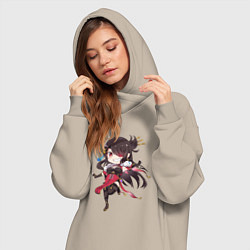 Женское худи-платье Чиби Бэй Доу, цвет: миндальный — фото 2