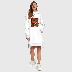 Женское худи-платье Галактический Коронавирус, цвет: белый — фото 2