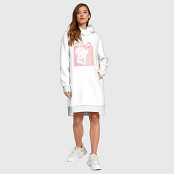 Женское худи-платье Vaporwave Strawberry Milk, цвет: белый — фото 2