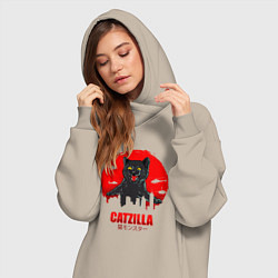 Женское худи-платье КОТЗИЛЛА CATZILLA, цвет: миндальный — фото 2