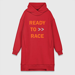 Женское худи-платье KTM READY TO RACE спина Z, цвет: красный