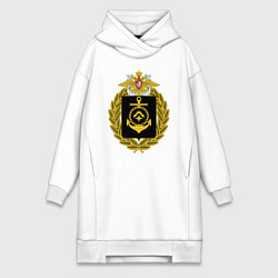 Женское худи-платье СЕВЕРНЫЙ ФЛОТ ВМФ РОССИИ, цвет: белый