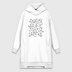 Женское худи-платье THE BINDING OF ISAAC СТИКИ, цвет: белый