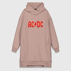 Женское худи-платье ACDC, цвет: пыльно-розовый