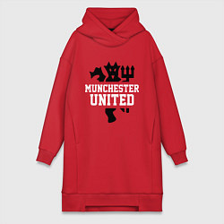 Женское худи-платье Манчестер Юнайтед Red Devils, цвет: красный