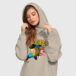 Женское худи-платье Неуязвимый и Атомная Ева, цвет: миндальный — фото 2
