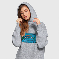 Женское худи-платье Кассета Сектор Газа, цвет: меланж — фото 2