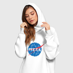 Женское худи-платье NASA Pizza, цвет: белый — фото 2