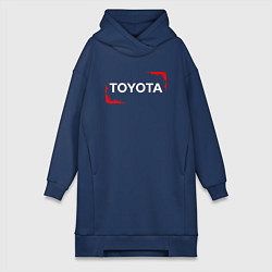Женское худи-платье Тойота - Огонь, цвет: тёмно-синий