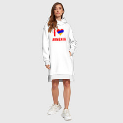 Женское худи-платье I Love Armenia, цвет: белый — фото 2