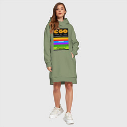 Женское худи-платье Компактная кассета C60, цвет: авокадо — фото 2