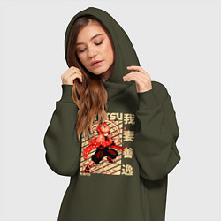 Женское худи-платье Zenitsu, цвет: хаки — фото 2