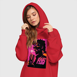 Женское худи-платье Тайлер Дёрден, Бойцовский клуб, цвет: красный — фото 2
