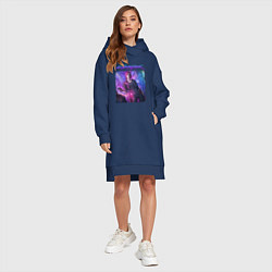 Женское худи-платье CYBERPUNK 2077 КИБЕРПАНК Z, цвет: тёмно-синий — фото 2
