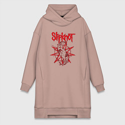 Женское худи-платье Slipknot Slip Goats Art, цвет: пыльно-розовый