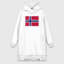 Женская толстовка-платье Норвегия Флаг Норвегии
